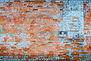 Distressed brick wall