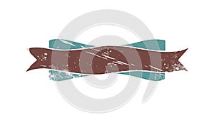 Distressed Brown Ribbon Banner Graphic, vector design Generative AI