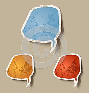Distressed Cloud Speech bubbles set