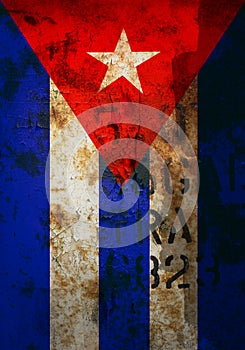Distressed cuban flag