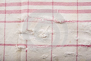 Distressed fabric with geametric pattern