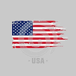 Distressed flag of the USA. American flag  in grunge style. Vector illustration