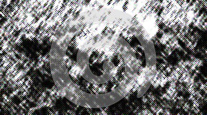 Distressed halftone grunge black and white scratches blurry shaded rough texture background. photo