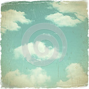 Distressed old Grunge blue cloudy Sky Background