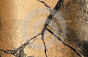 Distressed overlay texture of cracked concrete, stone or asphalt. Grunge background. Abstract vector illustration