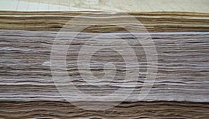 Distressed pages are compacted, compressed in single-sheet stationery. Background