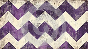 Distressed Purple and Off White Chevron Pattern Texture