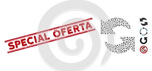 Textured Special Oferta Line Stamp and Collage Refresh Icon photo