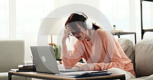 Distressed Teenage Girl Participating in a Video Call