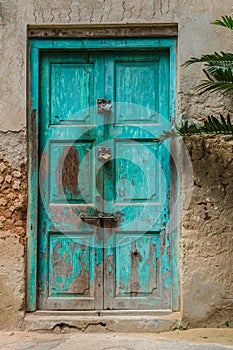 Distressed Turquoise Door