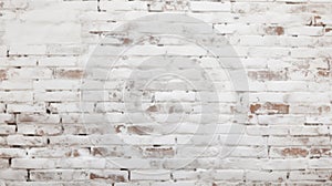 Distressed white brick wall texture background