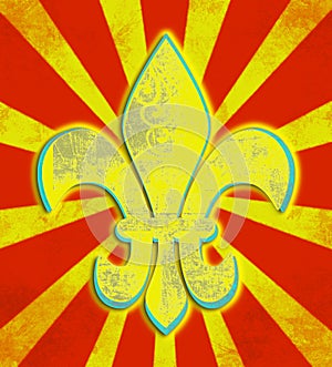 Distressed Yellow Fleur de Lis Circus