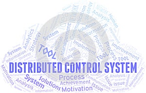Distributed Control System typography vector word cloud.