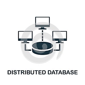 Distributed Database icon. Simple element from data organization collection. Filled Distributed Database icon for templates,