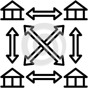 Distributed ledgers icon, Blockchain related vector illustration