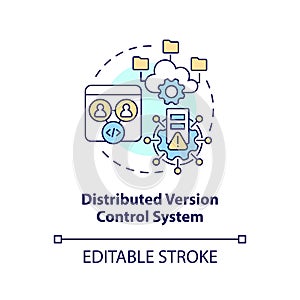 Distributed version control system concept icon