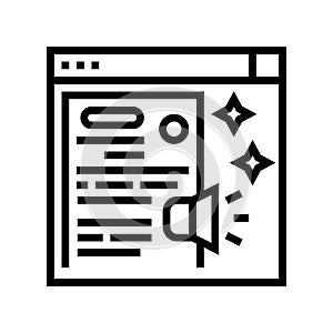 distributing press release line icon vector illustration