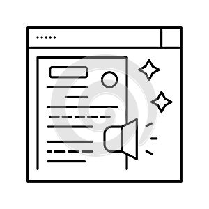 distributing press release line icon vector illustration