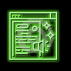 distributing press release neon glow icon illustration