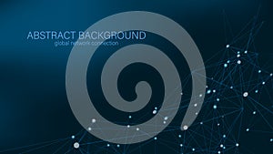 Distribution of data. Network visualization, internet communication. Technological background. Vector illustration