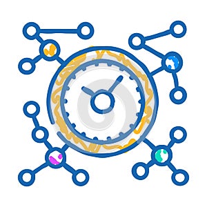 distribution of time across projects icon doodle illustration