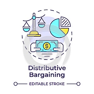 Distributive bargaining multi color concept icon photo