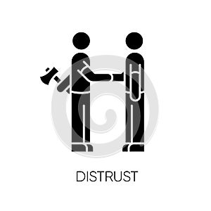 Distrust black glyph icon
