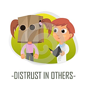 Distrust in others medical concept. Vector illustration.