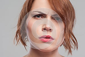 Distrust in partner. Suspicious look