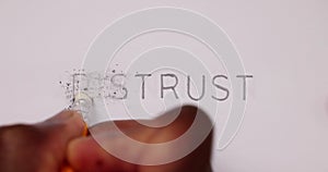 Distrust Word Change To Trust. Partner Choice photo