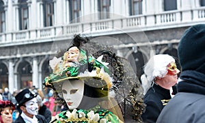 The large crowd in Piazza San Marco for the Venetian carnival