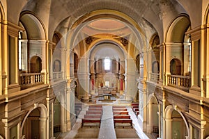 Disused church inside a hospital complex, in northern Italy