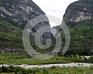 Disused Dam called Vajont Dam in northern Italian due to which t photo