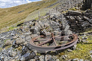 Disused pit head wheels