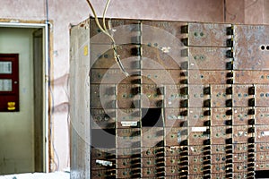 Disused and Rusty Key Box at Front Lobby Check In - Abandoned Resort Hotel