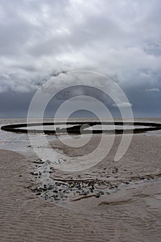 Disused tidal bathing pool, Powfoot, UK