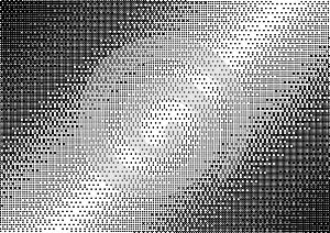 Dither bitmap texture. 8 bit electronic arcade game graphic, horizontal frame with noise diffusion effect. Vector