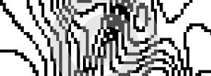 Dithered wavy curve line texture. Black pixel glitch background. Digitalized distorted backdrop for banner, poster photo