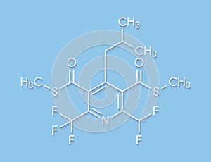 Dithiopyr preemergent herbicide molecule. Skeletal formula.