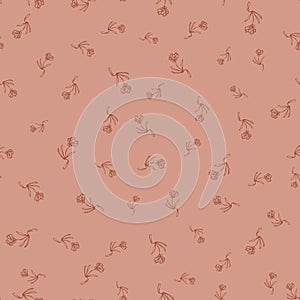 ditsy floral seamless vector pattern in terracota photo