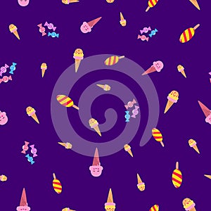 Ditsy small ice cream pattern design