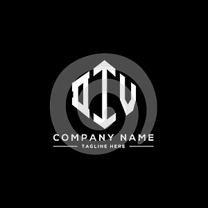 DIV letter logo design with polygon shape. DIV polygon and cube shape logo design. DIV hexagon vector logo template white and