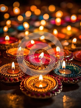 Divali Candles Lighting Up The Holiday