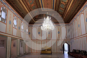 The Divan hall and the thron in Khan's Palace in Bakhchisaray town (Crimea)
