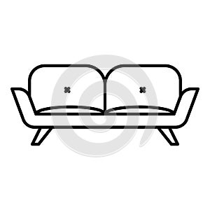 Divan sofa icon, outline style