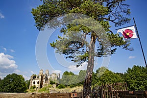 Divci kamen, Trisov, Czech republic, View of Girls rock ruin, ruin of castle in south bohemia