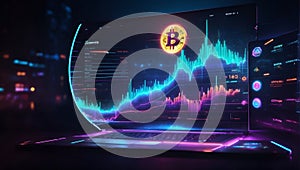 neon crypto odyssey. ai generated photo