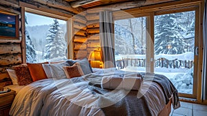 Dive into a deep restful slumber in a picturesque winter setting lulled by the peaceful whispers of gently falling snow