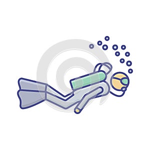 Dive Fill Vector icon which can easily modify or edit