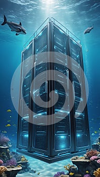 AquaTech Tranquil Storage. AI generate photo